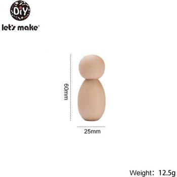 50PCS Food Grade Lotus Wooden Teether Toys