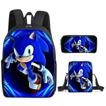 Sac à dos d'école Sonic avec sac à bandoulière et étui à crayons