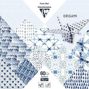 Clairefontaine 95349C Pochette origami 60 feuilles 15x15 cm 70g motifs Shibori