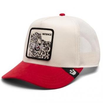 Cappello Trucker Unisex Goorin Bros. The Suede Leopardo Bianco e Rosso Taglia Unica