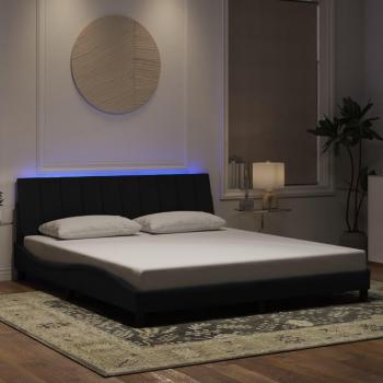 Cadre de lit moderne avec LED noir 180x200 cm