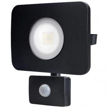 Black 30W LED Floodlight with PIR Sensor & Override, IP64