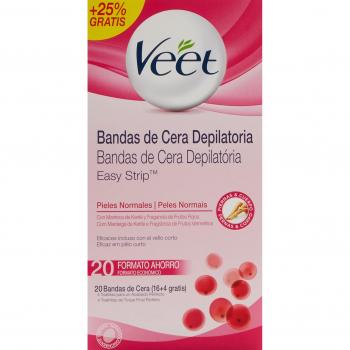 Veet Bandes de Cire Dépilatoire pour Peau Délicate (20 pièces)