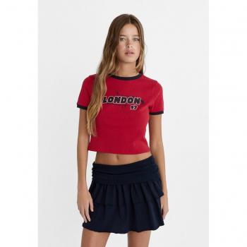 Stradivarius Dark Red T-shirt L
