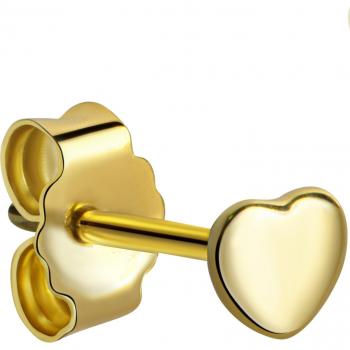 Einzel­herz‑Ohrring FIRETTI – 333 Gold, Geschenk für Frauen