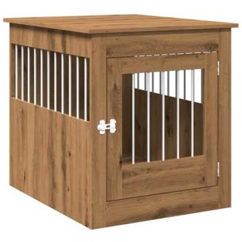 Vidaxl Gabbia Cani Legno Rovere Artigianale