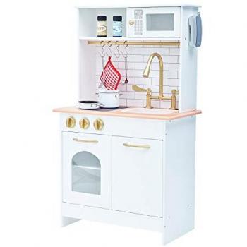 Teamson Kids Little Chef Boston Compact Farmhouse Interactive Wooden Play Kitchen