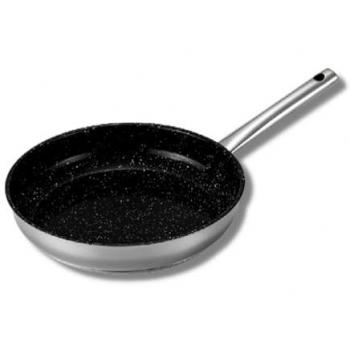 Poêle Inox 20 cm KitchenPro – Revêtement Durable, Noir Intemporel