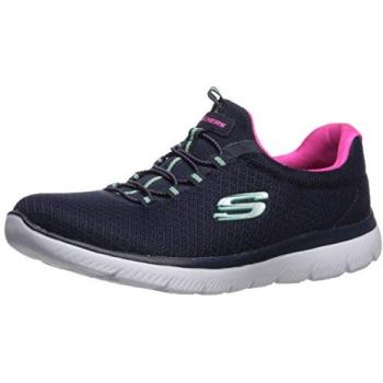Vegan Summit Women's Sneakers – Navy Blue & Hot Pink, Size 6, Machine‑Washable
