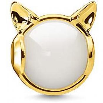 Thomas Sabo Damen-Bead Katzenohr aus 925 Sterlingsilber vergoldet