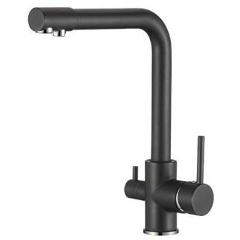 Grifo de cocina Valaz ósmosis 3 vías negro mate serie Nilo