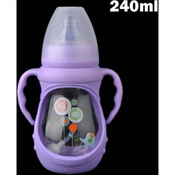 Biberon en verre anti-coliques pour nourrisson – 150 ml, poignée séparée, col large, sans BPA