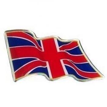 Etiqueta Engomada 3D Bandera Reino Unido en el Viento 14008, 78 x 40 mm