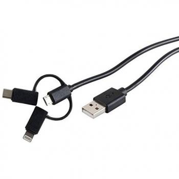 Shiverpeaks USB Lade-Sync Kabel 3in1 schwarz 1,0m