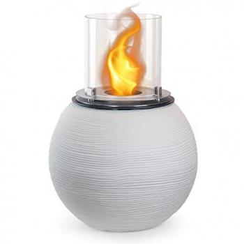 Divina Fire Botticelli Feu de camp bioéthanol 40×54 cm – Blanc Perlé