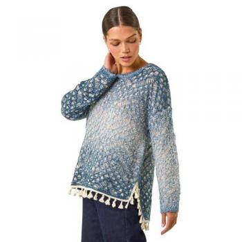 Roman Ombre Chevron Cardigan in Blue – Female, Size 12