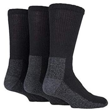 MultiCore Work Sock Collection – 3 Pack, Black/Multicolor – Size 12‑15