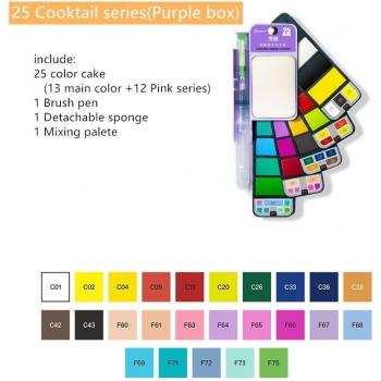 Superior Watercolor Solid Paint Set with Blooming Brush Pen