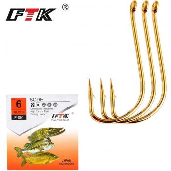 FTK Carp Feeder Hooks 10PCS Size 7#-15#