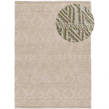 Tapis Coton Recyclé à Relief Beige 160x230 cm
