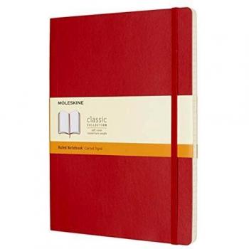 Moleskine Extra Large Softcover Ruled Notebook, Scarlet Red, 19 x 25 cm, 192 Pages