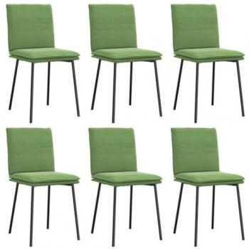 VidaXL Sedie da tavolo, 6 pz, verde chiaro velluto