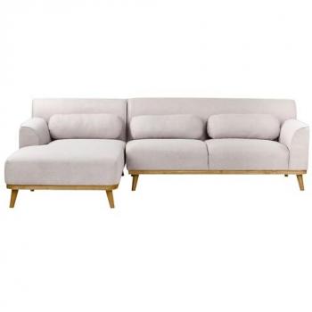 Hellgraues Ecksofa mit Stoffbezug