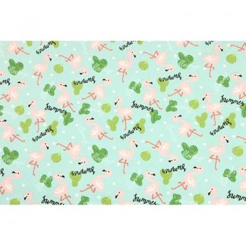 Tela Hometextile 110 cm flamencos y cactus