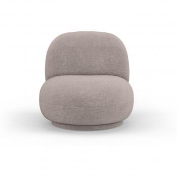 Fauteuil en tissu bouclé marron clair avec rotation
