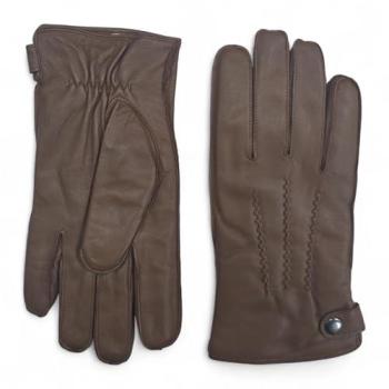 Italian Luxury Leather Warm Gloves, Regent Tan, Men's Medium