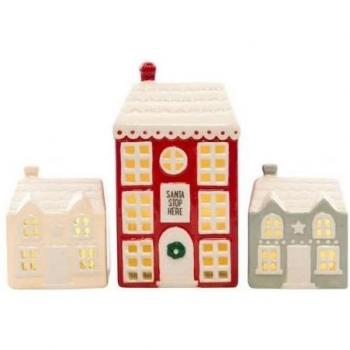 Set de Décorations de Noël Maisons (Pack de 3)