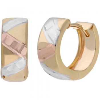 Damen Creolen FIRETTI in Gold 375, tricolor Design