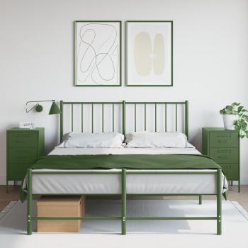 VidaXL Tables de Chevet 2 pcs Armoires de Lit avec Pieds Tables de Nuit avec Tiroirs Armoires de Nuit Chambre Vert Olive 843087