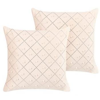 Coussins en Velours Beige Yarrow 45 x 45 cm