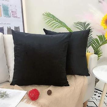 Soft Velvet Cushion Cover 45x45 – Black, Optional Colorful Variety