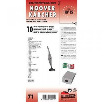 10 pezzi sacchetti di carta per scopa elettrica Hoover HV15