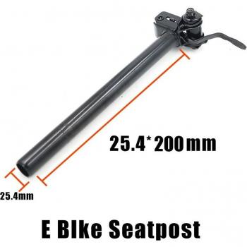 Jue Shuai Adjustable Seat Post for Electric Bikes Diameter 25.4/27.2mm Length 200/300/350mm Black/Silver