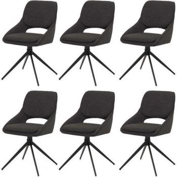 Dunkelgraue Boucle Esszimmerstühle MCW-N73