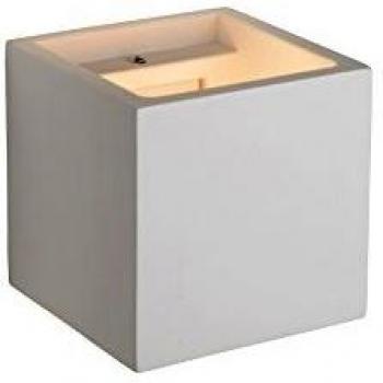 Netlighting Lucide Gipsy Modern Square Plaster Wall Light, 1xG9, White