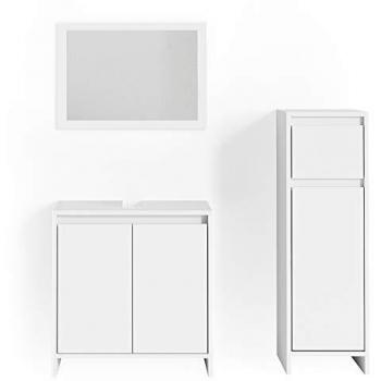 Set Bagno Emma, Bianco, 3 Parti con Mobile Midi