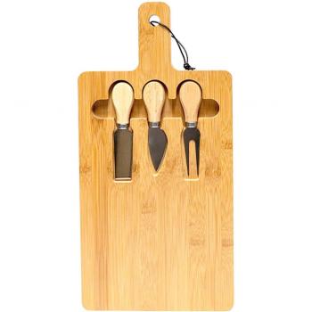 Set Queso Premium: Tablero de Bambú + Placa de Pizarra