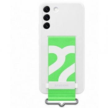 Galaxy S22 Plus White Silicone Case with Integrated Strap