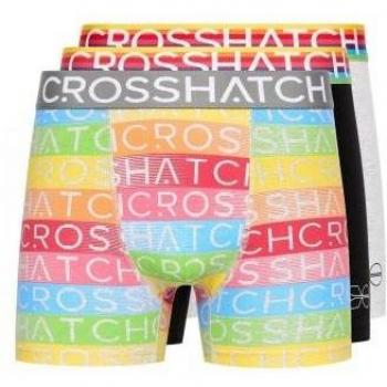 Crosshatch Heren Boxershorts Regenboog Mix (3 stuks) M