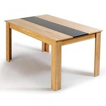 Tavolo da pranzo 6 posti Georgia in faggio e nero 140 cm