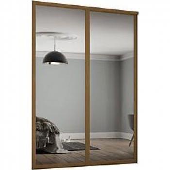Shaker 2 Door Mirror Wardrobe Kit with Oak Frame