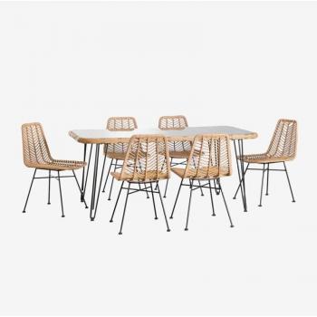 Mobilier de Jardin Leribert : Table et Chaises en Osier