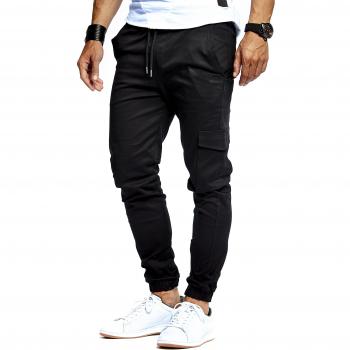 Leif Nelson Herren Jogger Jeans mit Chino‑Look, LN8071 – M, Schwarz
