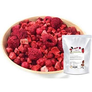 TALI® Rote Beeren Mischung 175 g – Gefriergetrocknete Früchte Erdbeeren Himbeeren Johannisbeeren