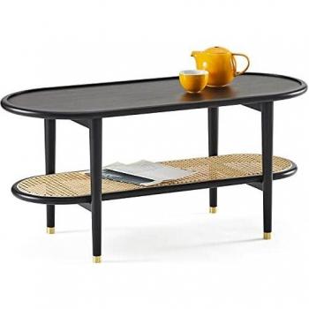 Wohnzimmer-Couchtisch Harmati Schwarz – Modernes Holzdesign und Stauraum