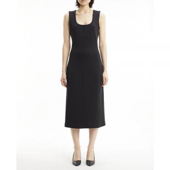 Calvin Klein Vestido negro midi sin mangas
